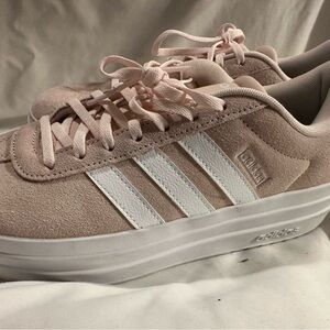 Adidas Women's Blush and White Sneakers